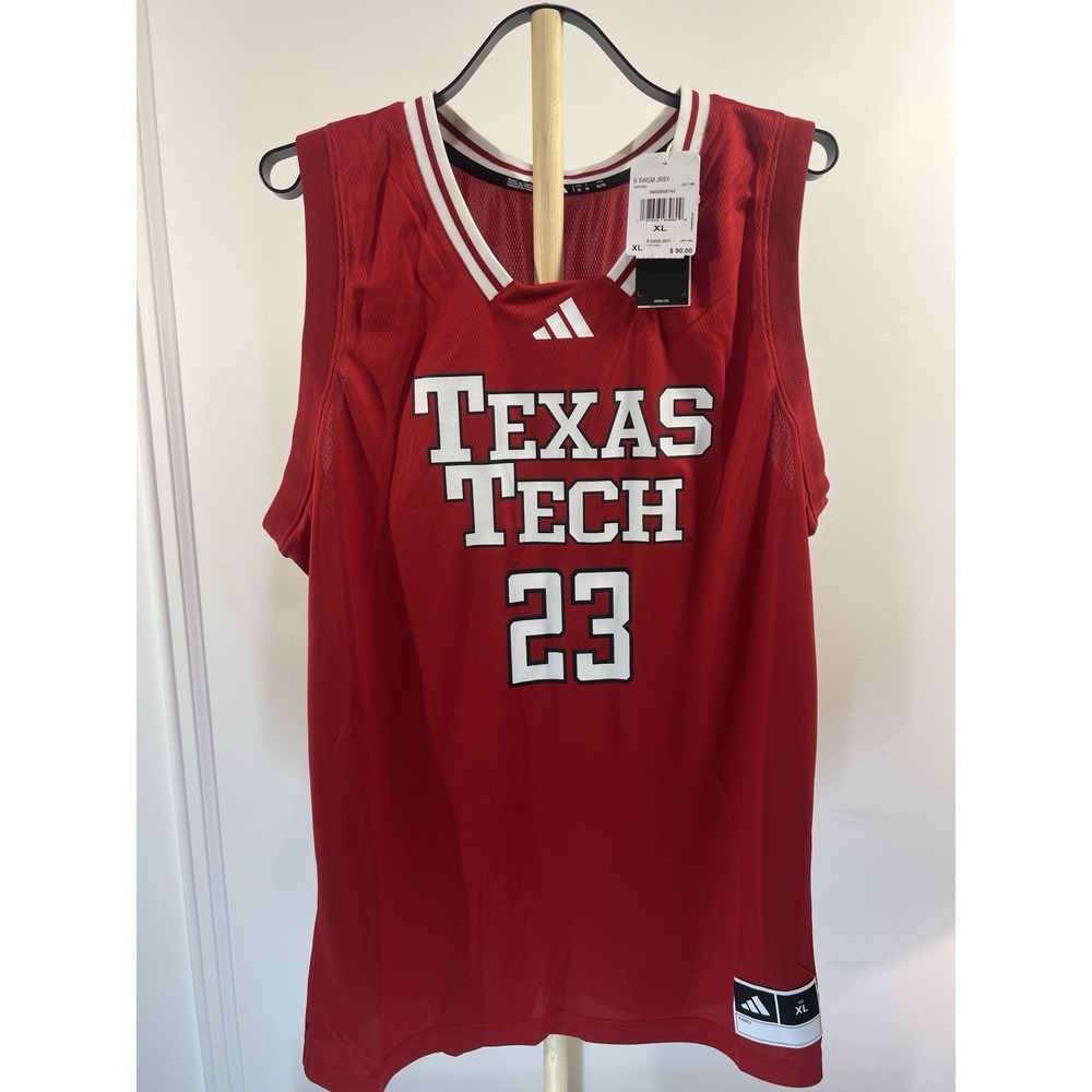 adidas Texas Tech Red Raiders #23 Swingman Basketball Jersey XL Red JW1165 NWT